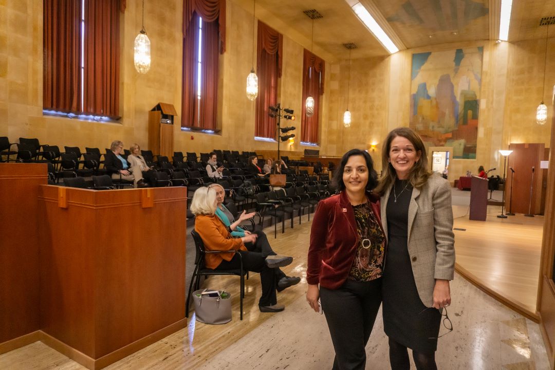 Image of Donna Haghighat and Director of the Community Music School of Springfield from Valerie Young book event.