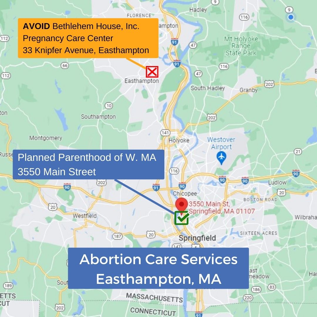Closest abortion care providers for Easthampton, MA