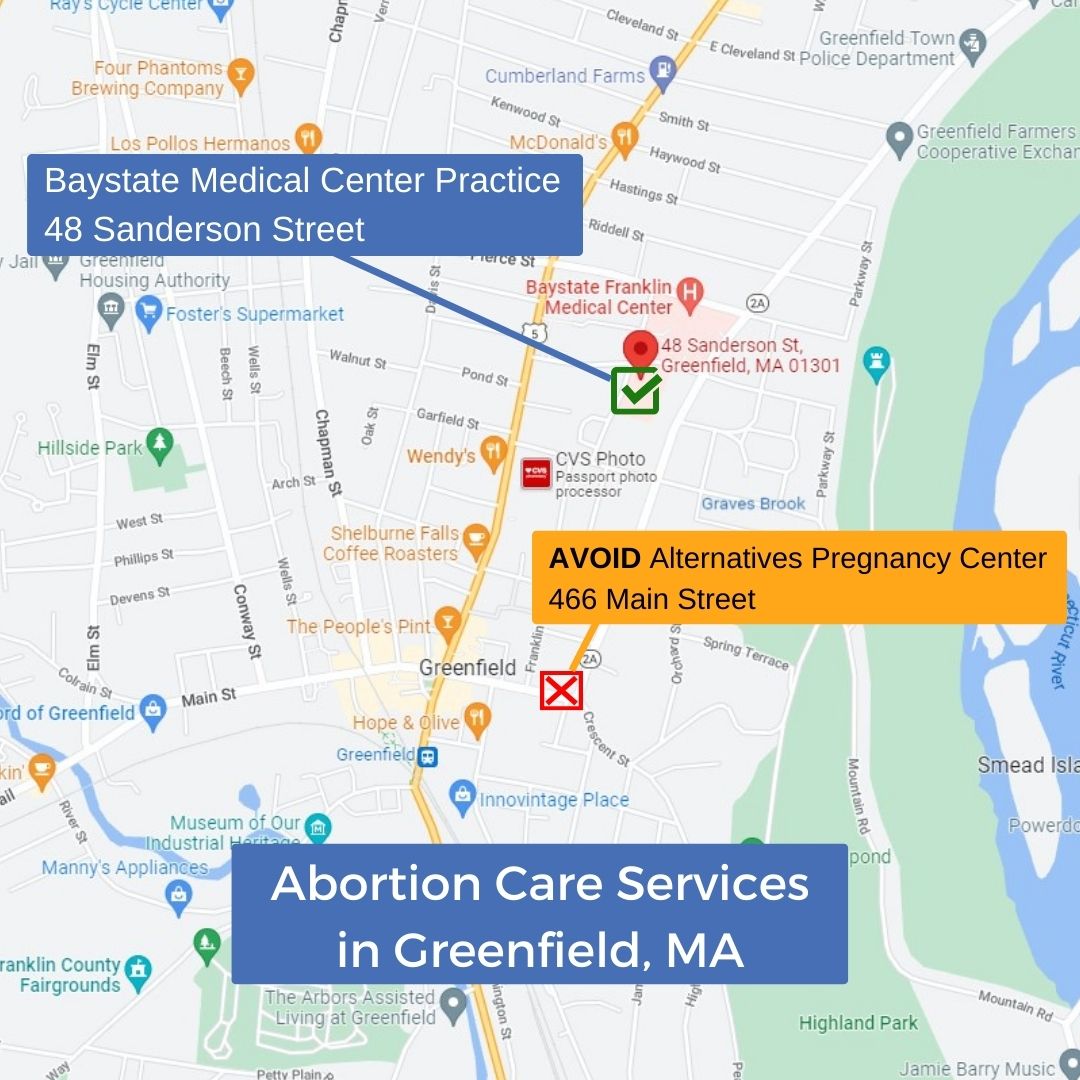 Abortion care providers in Greenfield, MA